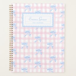 Grandmillennial Gingham mit Bows Planner Planer