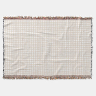 Grandmillennial Ginghams - Cottagecore Beige Karo Decke