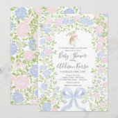 Grandmillennial-Hasen-Baby-Shower-Einladung Einladung (Vorne/Hinten)