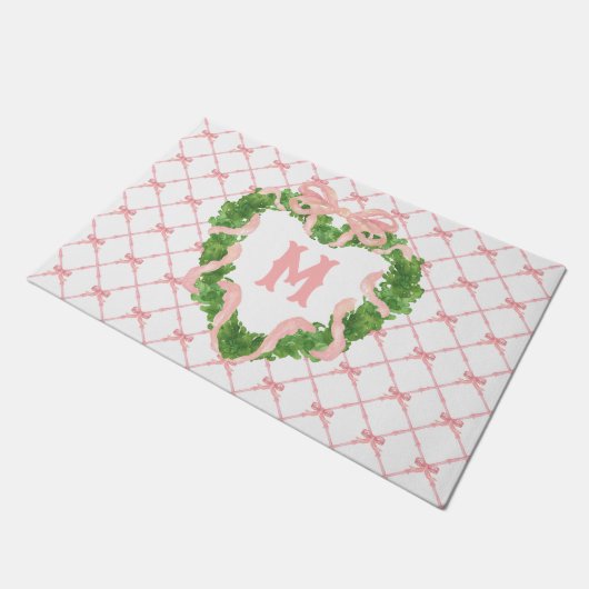 Grandmillennial Heftkreide Monogramm Fußmatte (Schrägansicht)