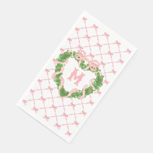 Grandmillennial Heftkreide Monogramm Serviette (Ecke)