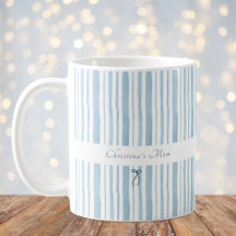 Grandmillennial Hellblaue Streifen Elegantes Cotta