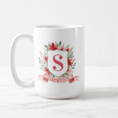 Grandmillennial Holiday Crest | Christmas Monogram Kaffeetasse (Links)