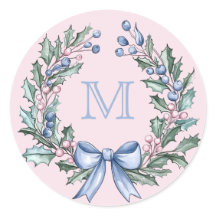 Grandmillennial Holly Christmas Monogram
