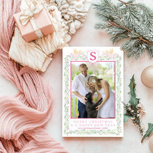 Grandmillennial Immergrün Swag mit Engeln Foto Einladung