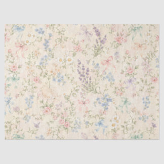 Grandmillennial Pastell-Blumen-Vintage-Landhaus Seidenpapier