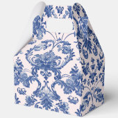 Grandmillennial Pink & Blue Damask Geschenkschachtel (Vorderseite)