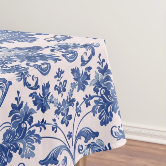 Grandmillennial Pink & Blue Damask Tischdecke (Beispiel)