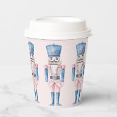 Grandmillennial Pink und Blue Holiday Nutcracker Pappbecher (Vorderseite)