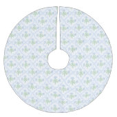 Grandmillennial Preppy Blue Hydrangeas Trellis Polyester Weihnachtsbaumdecke (Vorderseite)