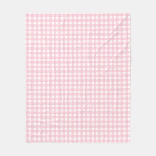 Grandmillennial Preppy Pink Kariert Gingham Fleecedecke (Vorderseite)