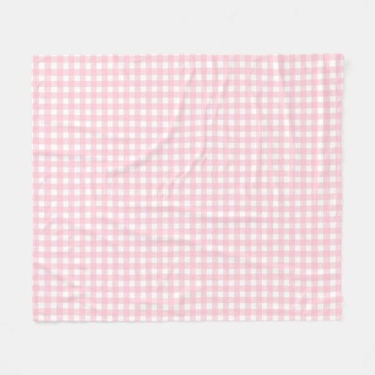 Grandmillennial Preppy Pink Kariert Gingham Fleecedecke (Vorderseite (Horizontal))