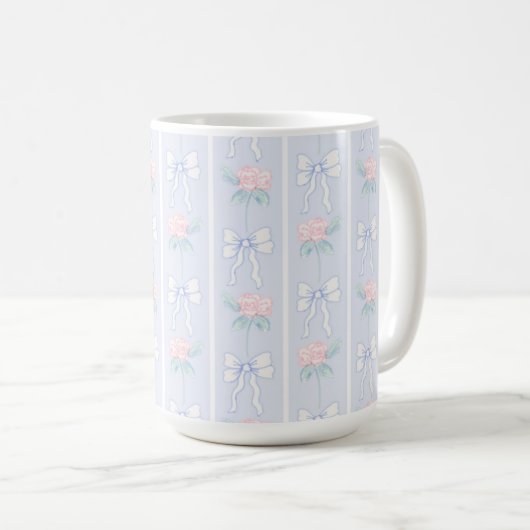 Grandmillennial Rose and Bows Tasse (VorderseiteRechts)
