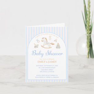 Grandmillennial Schaukelpferd Baby Boy Babyparty-E Einladung