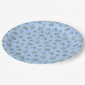 Grandmillennial Something Blue Hochzeitspapierplat Pappteller (Schrägansicht)