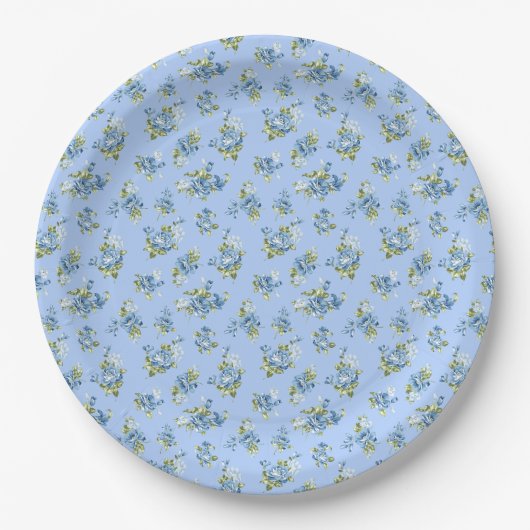 Grandmillennial Something Blue Hochzeitspapierplat Pappteller (Vorderseite)