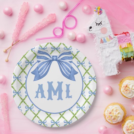 Grandmillennial Topiary | Monogramm Pappteller (Party)