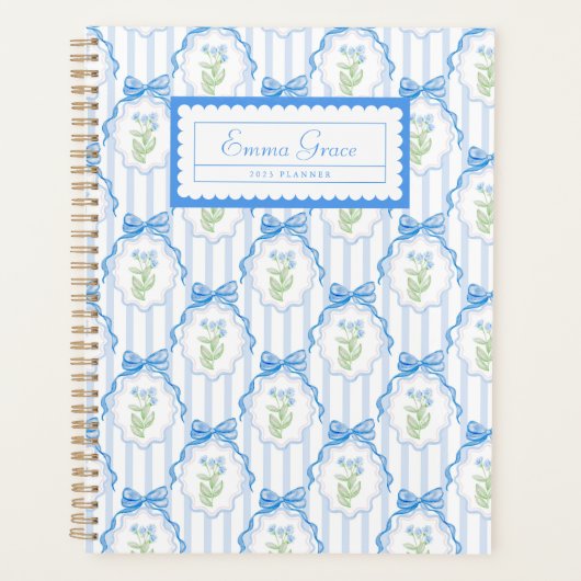 Grandmillennial Trellis Bows Planner Planer (Vorderseite)