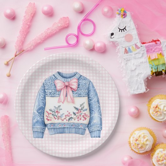 Grandmillennial | Ugly Christmas Sweater Pappteller (Party)