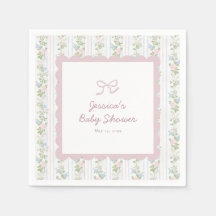 Grandmillennial Vintage Blumen Baby Shower Serviet