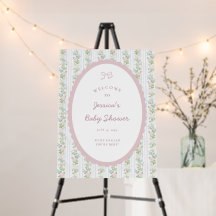 Grandmillennial Vintage Floral Babyparty-Willkomme