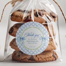 Grandmillennial Watercolor Babydusche Danke Runder Aufkleber