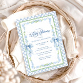 Grandmillennial Watercolor Blütenbow Baby Dusche Einladung