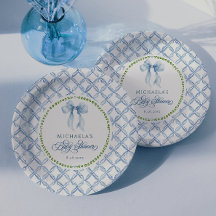 Grandmillennial Watercolor Blütenbow Baby Dusche