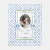 Grandmillennial Watercolor Bows Nana Foto Fleecedecke (Vorderseite)