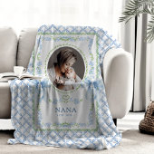 Grandmillennial Watercolor Bows Nana Foto Fleecedecke