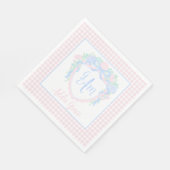 Grandmillennial Watercolor Wappen Serviette (Ecke)