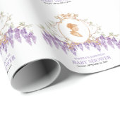 Grandmillennial Wisteria Baby Shower  Geschenkpapier (Rolleneckpunkt)