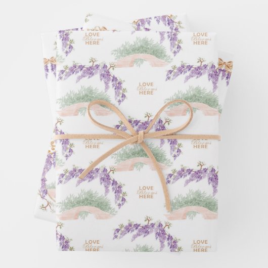 Grandmillennial Wisteria Baby Shower  Geschenkpapier Set (Beispiel)
