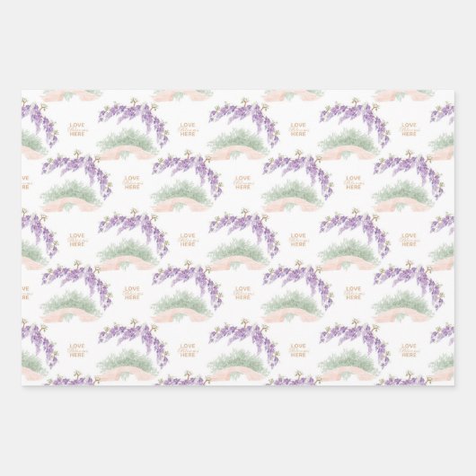 Grandmillennial Wisteria Baby Shower  Geschenkpapier Set (Vorderseite)