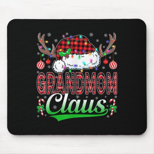 Grandmom Claus Christmas Lights Matching Family Xm Mousepad (Vorne)