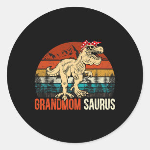 Grandmomsaurus T Rex Dinosaurier GrandMom Saurus M Runder Aufkleber