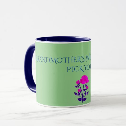 GRANDMOTHER BLÜHTE personalisierter Krug. Tasse (Vorderseite Links)