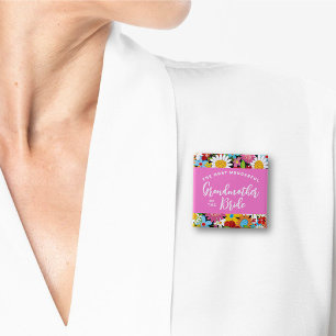 GRANDMOTHER DER BRIDE Spring Flowers Wedding Button