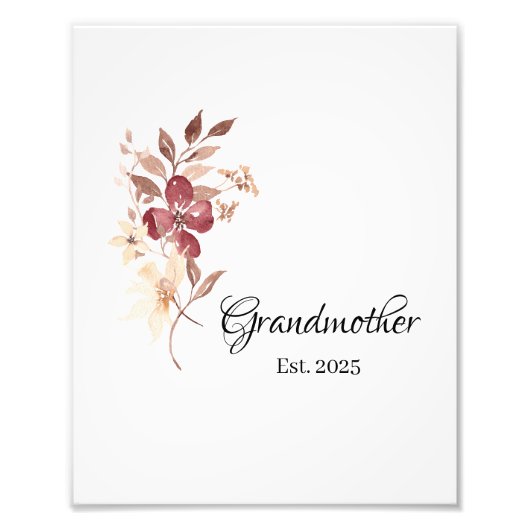 Grandmother Est. Year Fotodruck (Vorne)