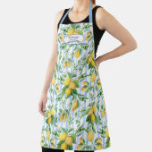 Grandmother Lemon Floral Blue and White Stripe Schürze (InSitu)