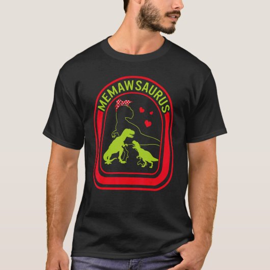 Grandmother Memawsaurus Dinosaur Heart Dinosaur  M T-Shirt (Vorderseite)