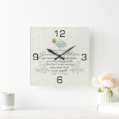 Grandmother Poem with Birds Quadratische Wanduhr (Zuhause)