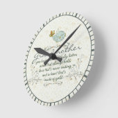 Grandmother Poem with Birds Runde Wanduhr (Winkel)