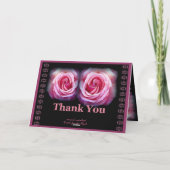 GRANDMOTHER - Wedding Thank You with Pink Roses Dankeskarte (Rückseite)