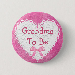 Grandms, zum schäbiger Babyparty-mit Blumenknopf Button
