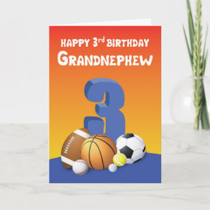 Grandnephew 3. Geburtstagssportbälle Karte