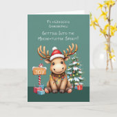 Grandnephew Adorable Funny Moose Weihnachten Karte (Gelbe Blume)