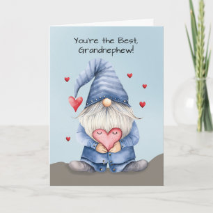 Grandnephew Valentine Funny Gnome Wearing Denim Karte