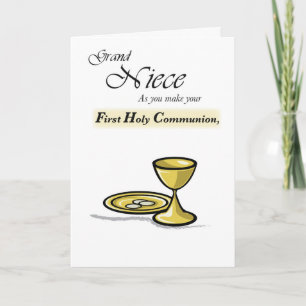 Grandniece First Communion Gold Chalice, gepaten Karte