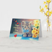 Grandniece Liebe Valentine Kitten w/Yellow Daisies Karte (Gelbe Blume)